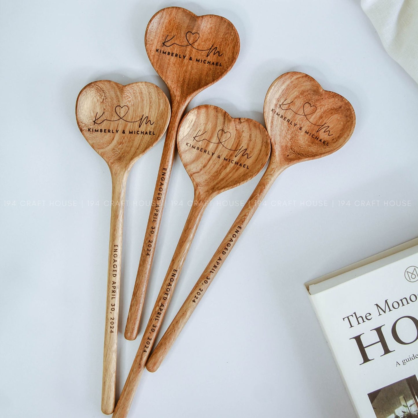 Engraved Wooden Heart Spoon Personalized Gift for Wedding, Gift For Couples, Wedding Favors For Guest In Bulk, Bridal Shower Favors