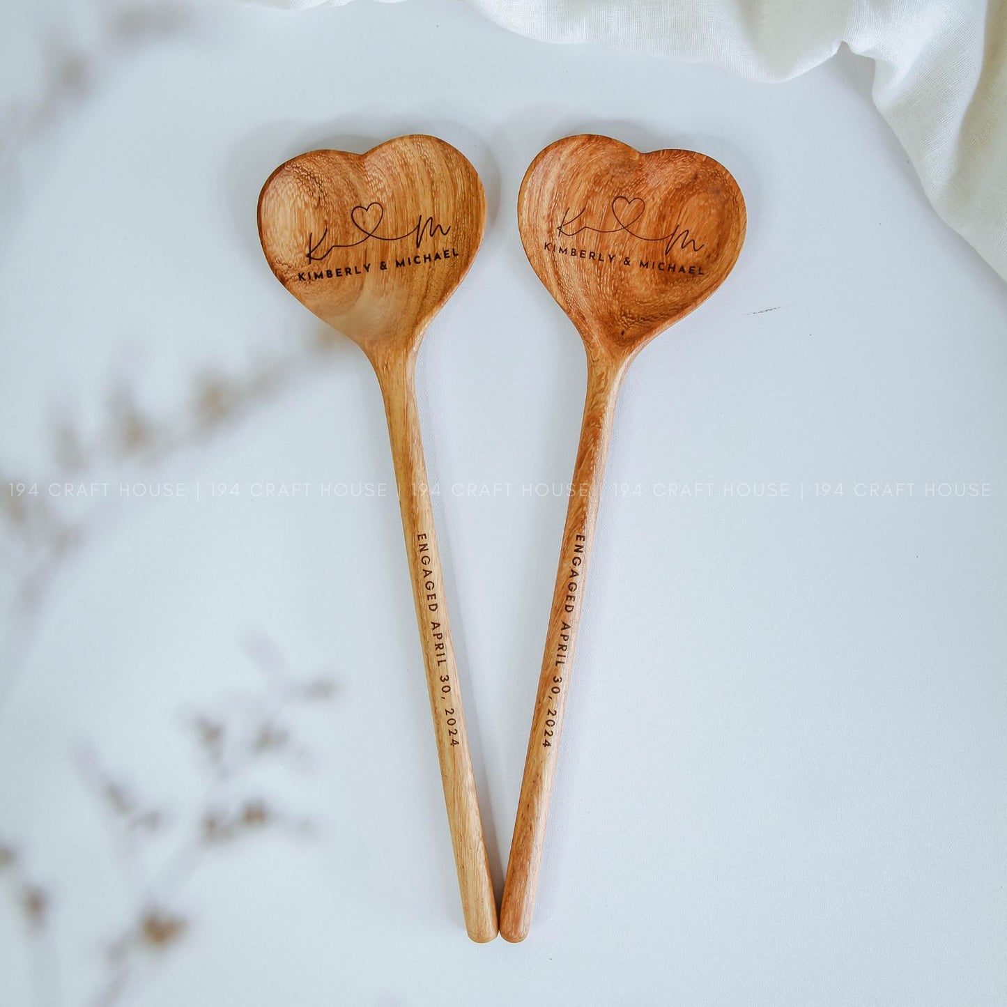 Personalized Engraved Wooden Heart Spoon