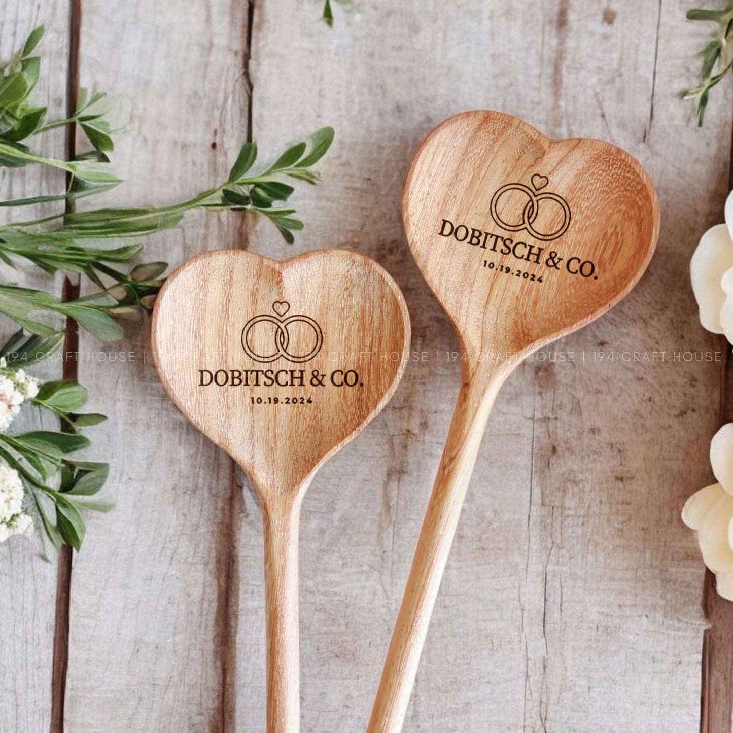 Engraved Wooden Heart Spoon Personalized Gift for Wedding, Gift For Couples, Wedding Favors For Guest In Bulk, Bridal Shower Favors