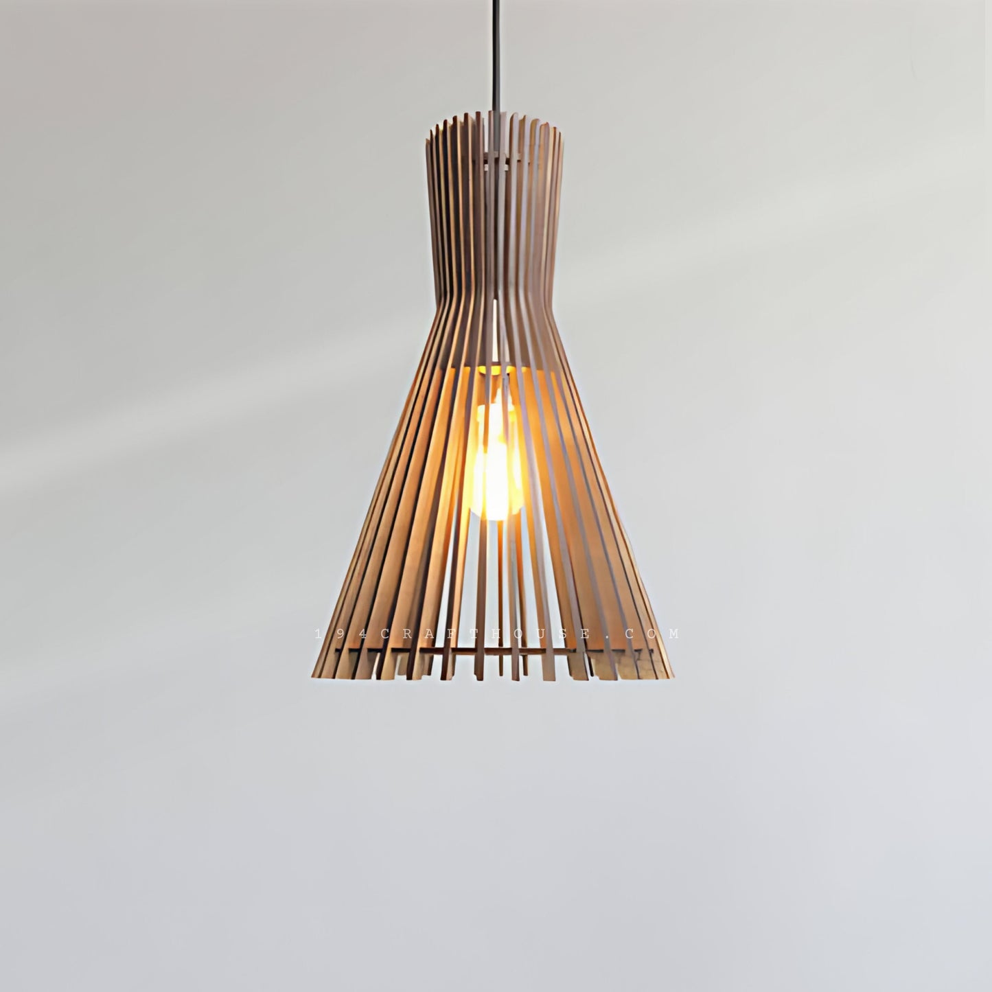 Wood Cage Pendant Light For Kitchen, Scandinavian Style Ceiling Lampshade Suspension