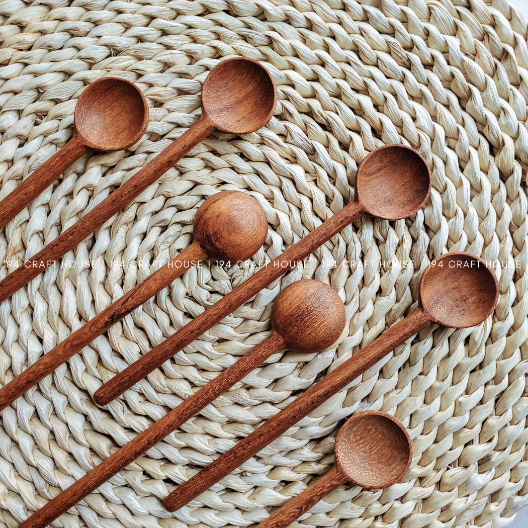 Hand Carved Wooden Coffee Stirring Spoon - Kitchen Serving Utensils