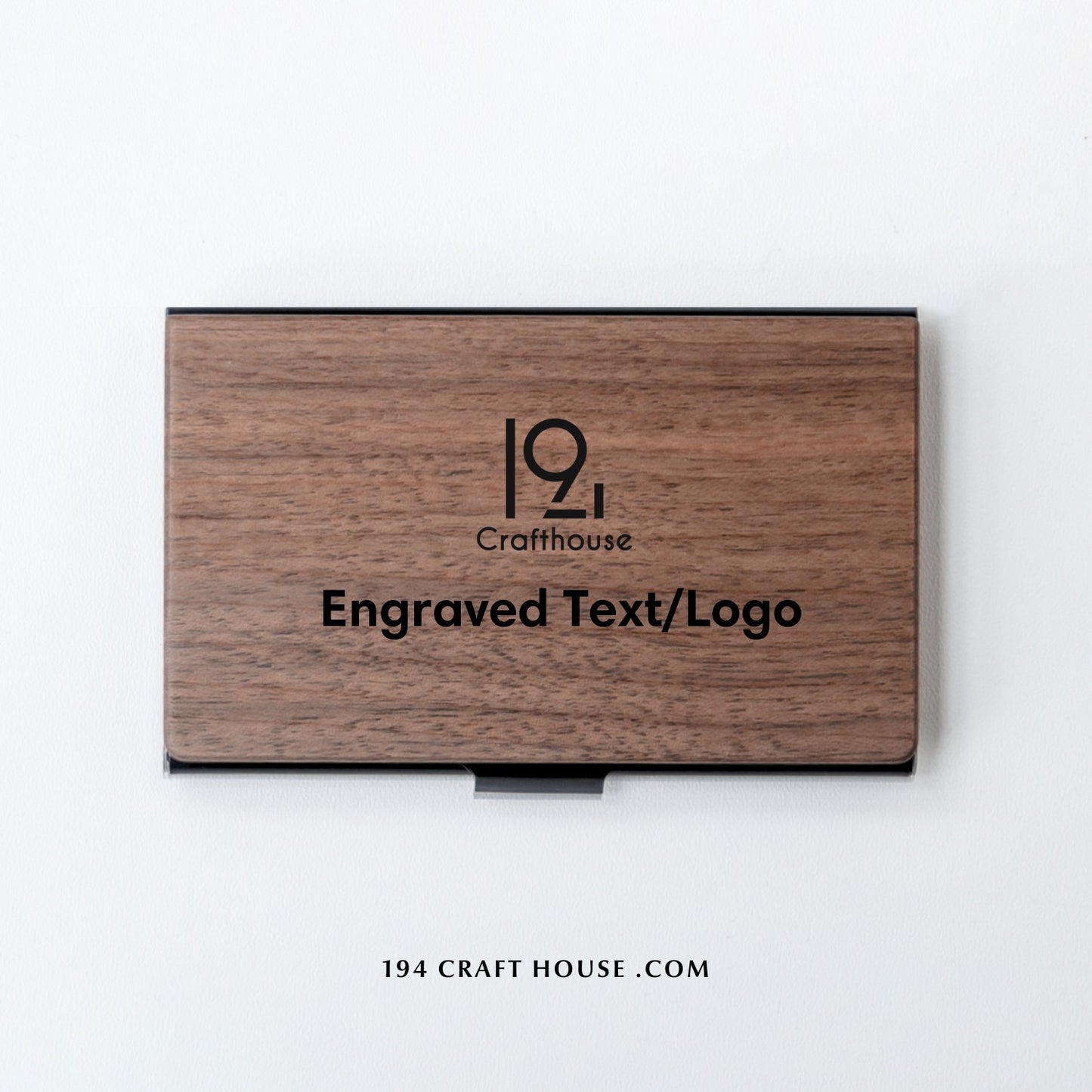 Engraved Wooden Business Card Holder Personalized Gift