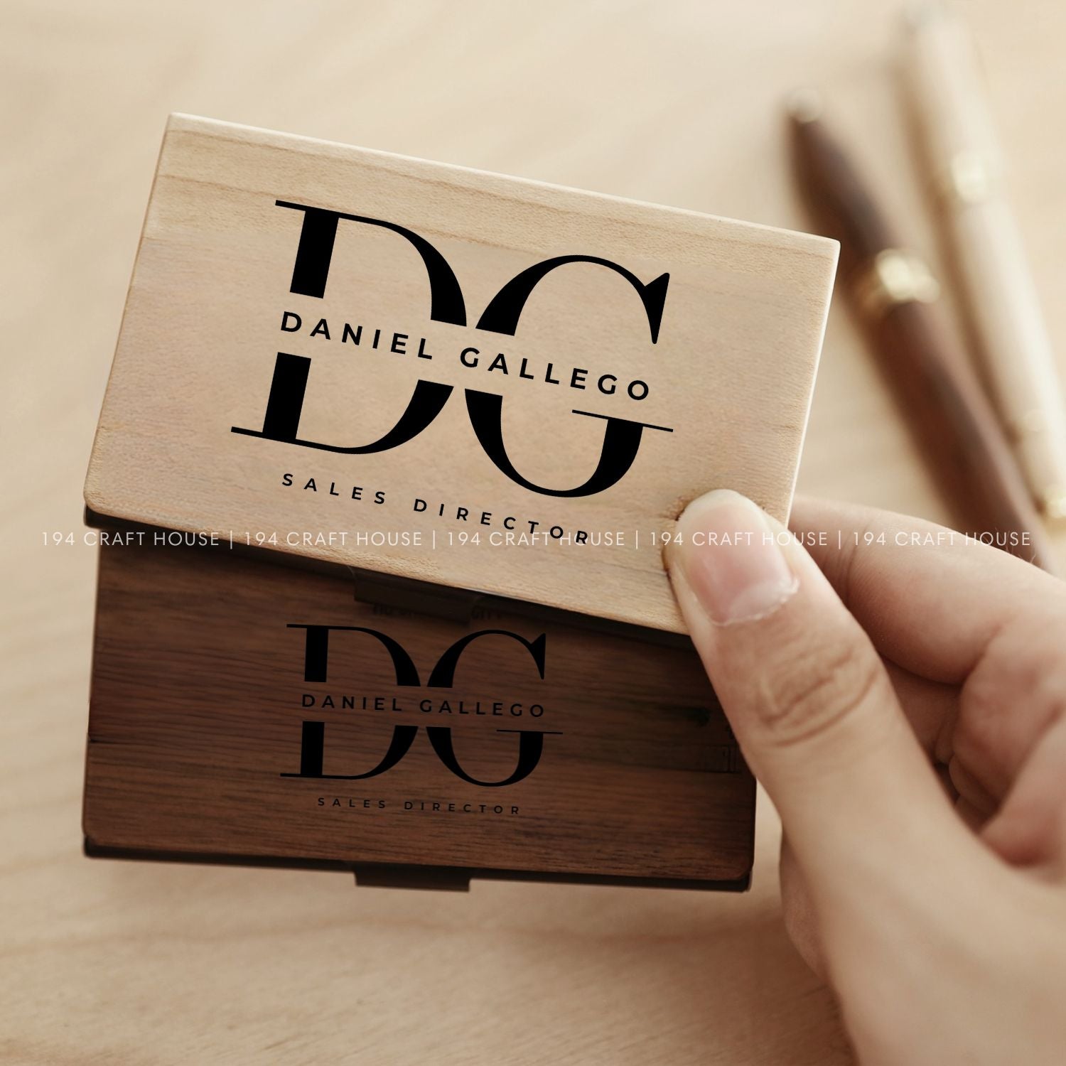 Engraved Wooden Business Card Holder Personalized Gift 194 Craft House Engraved Wooden Business Card Holder Personalized Gift 194 Craft House