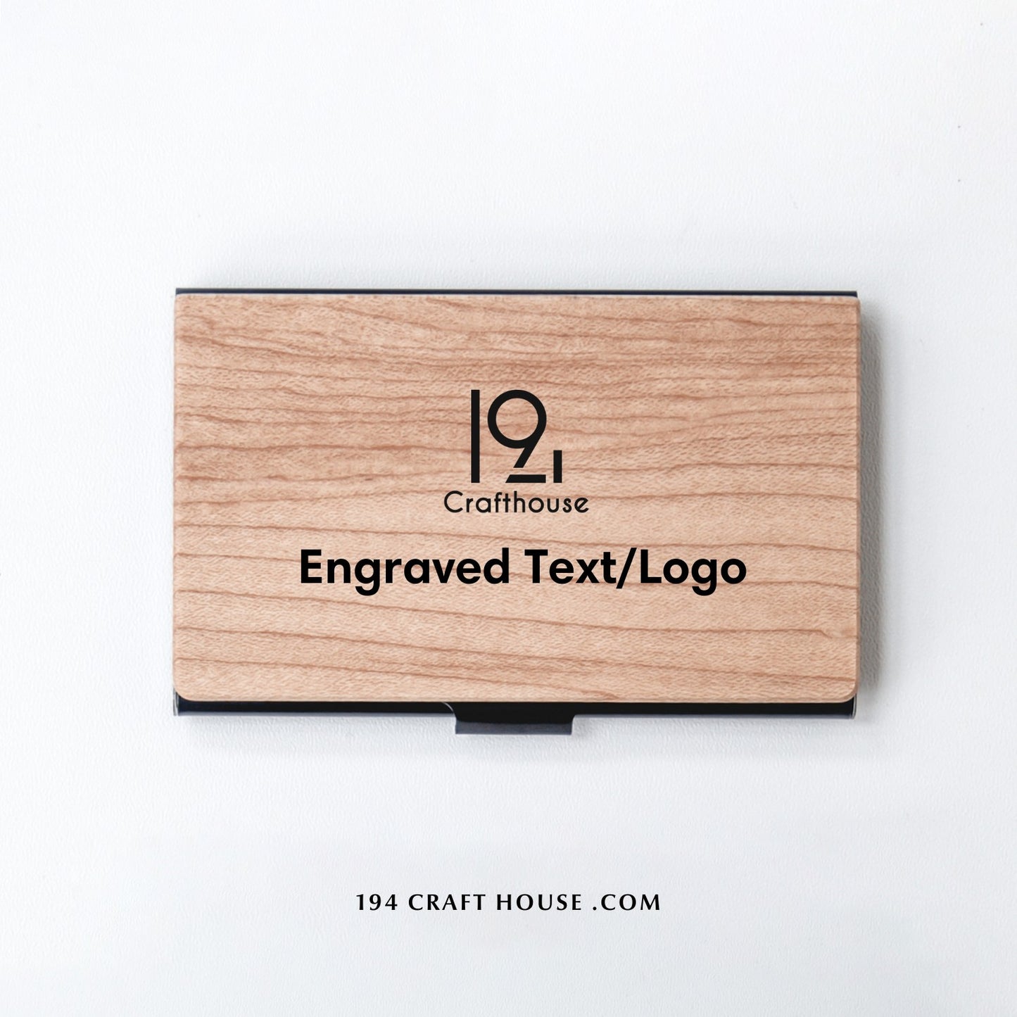Engraved Wooden Business Card Holder Personalized Gift