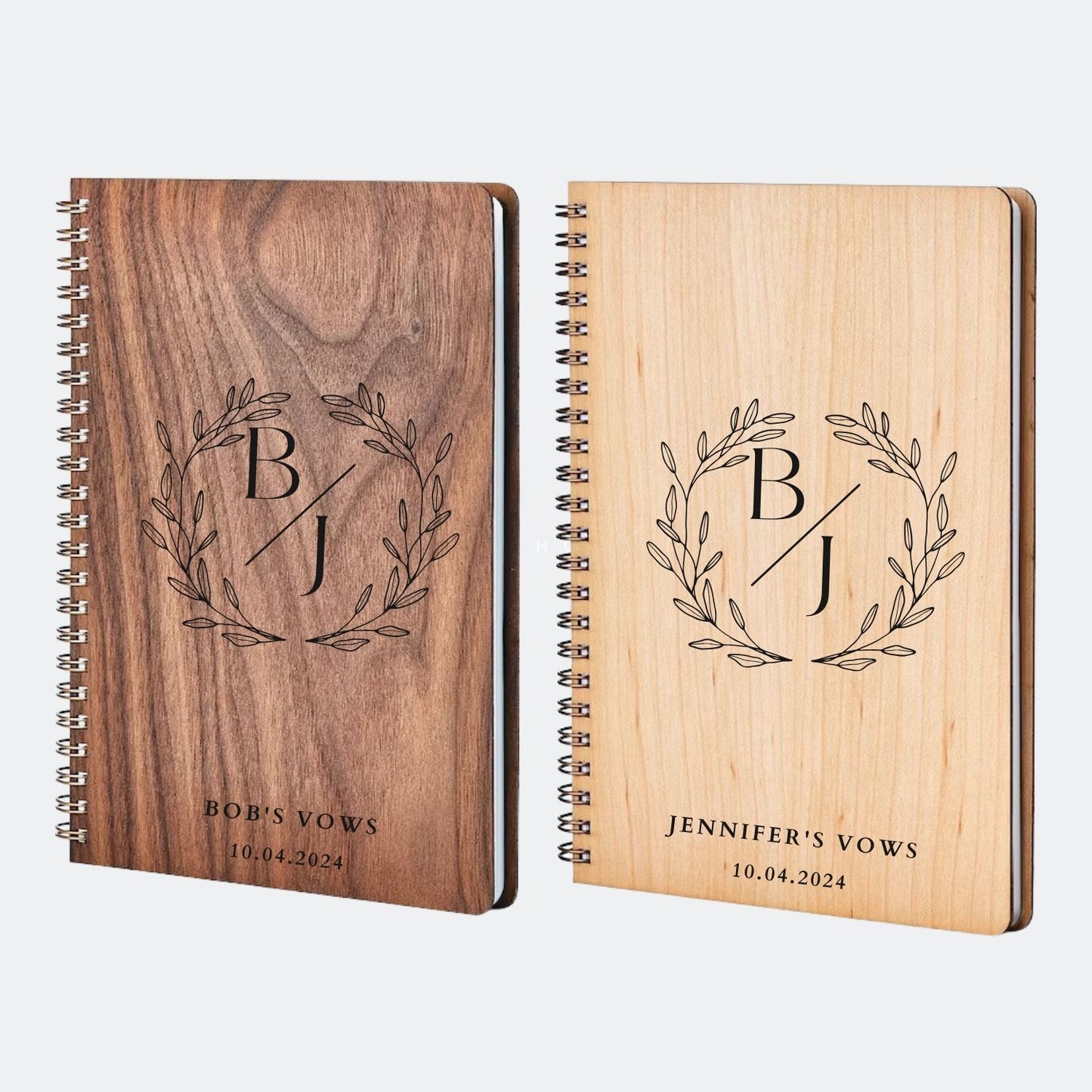 Personalized Wedding Vow Books Set with Monogrammed