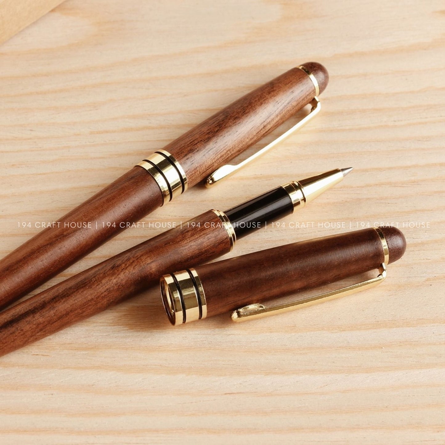 Walnut Gel Pen & Notebook Set