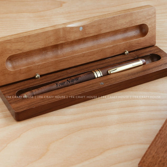 Walnut Wooden Pen and Case Set
