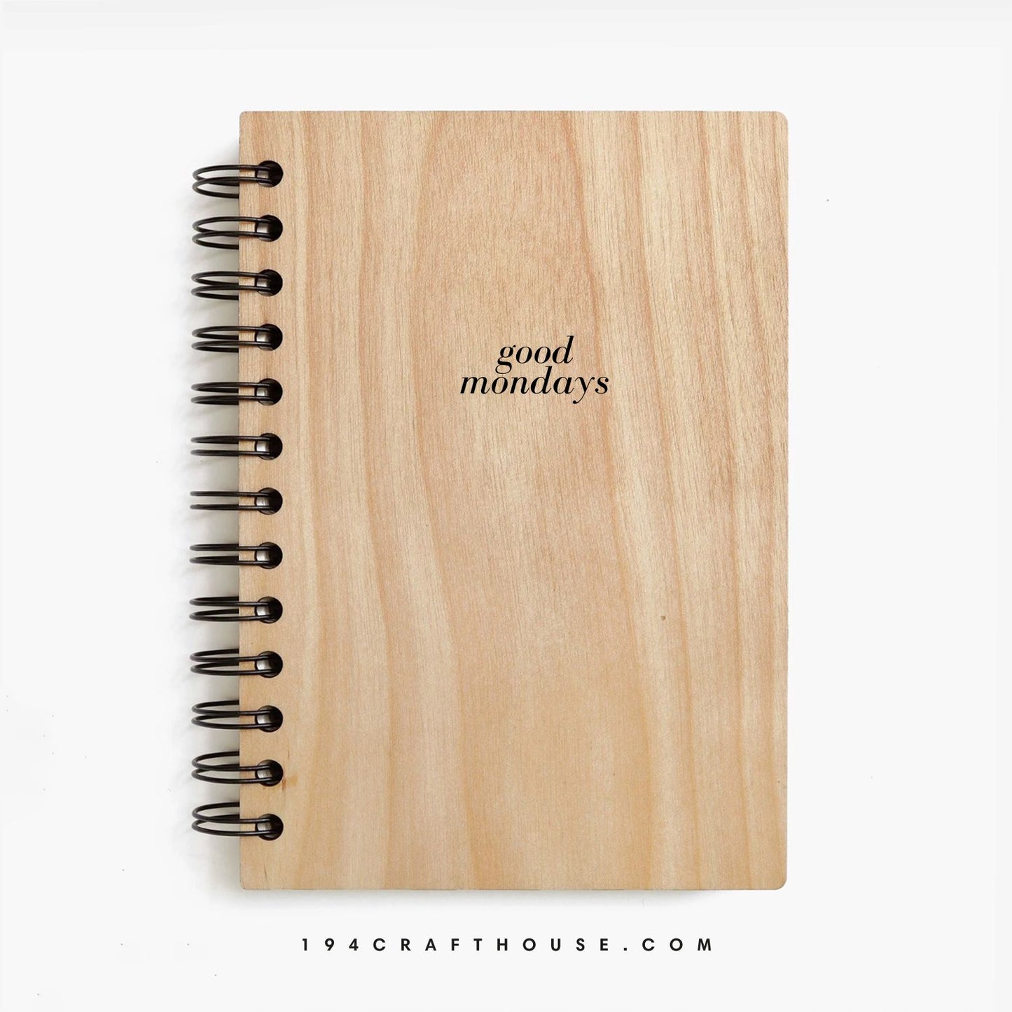 Good Mondays Engraved Wooden Notebook A5 Size