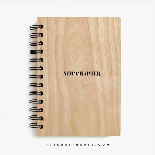 New Chapter Engraved Wooden Notebook A5 Size