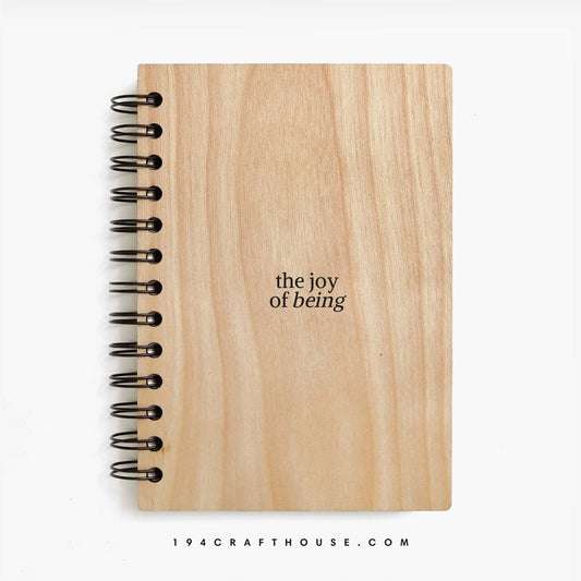The Joy Of Being Engraved Wooden Notebook A5 Size