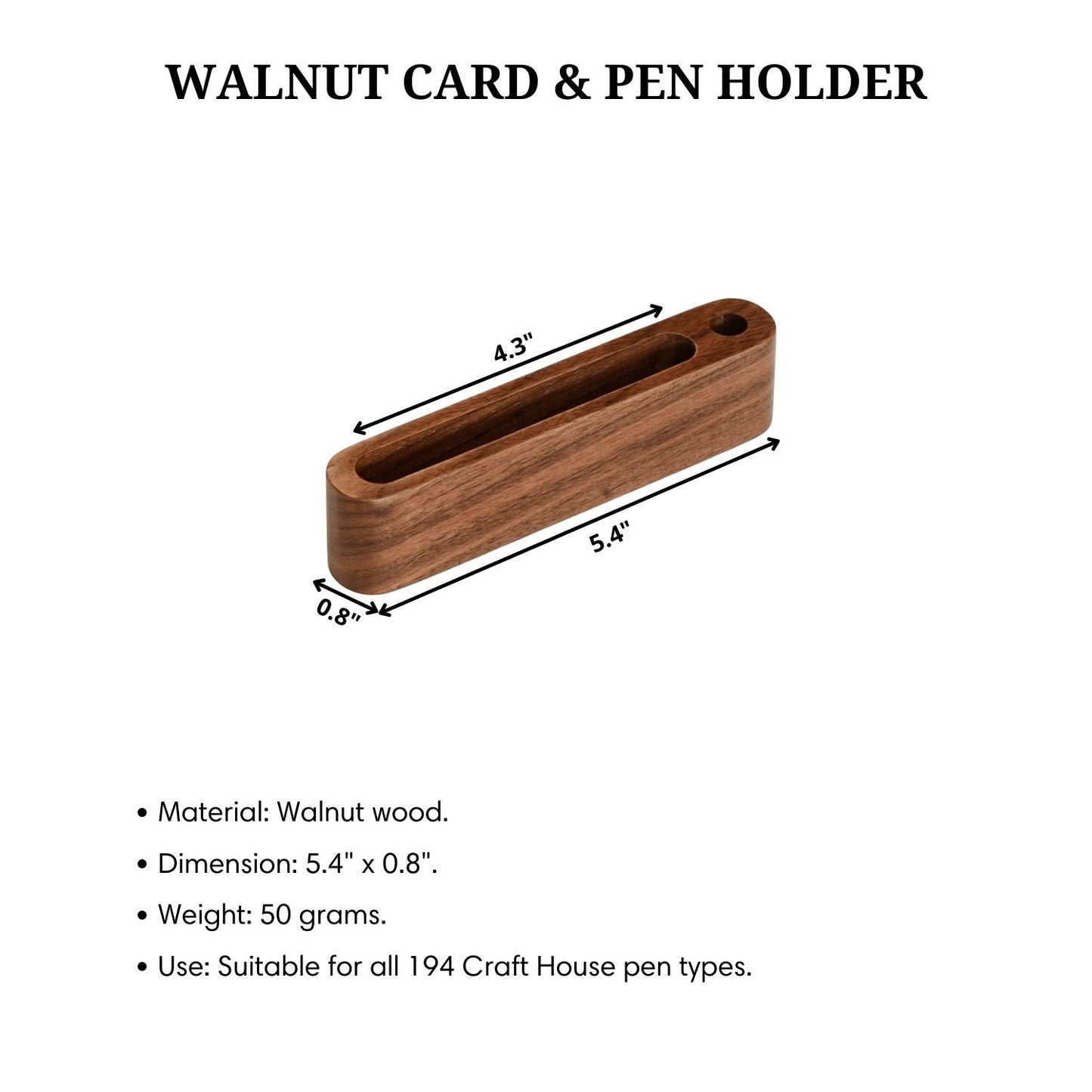 A-011 - Walnut Business Card & Pen Holder