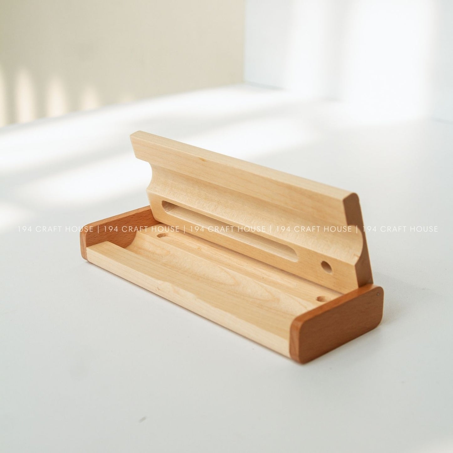Maple Business Card and Pen Holder Personalized Engraved Gift