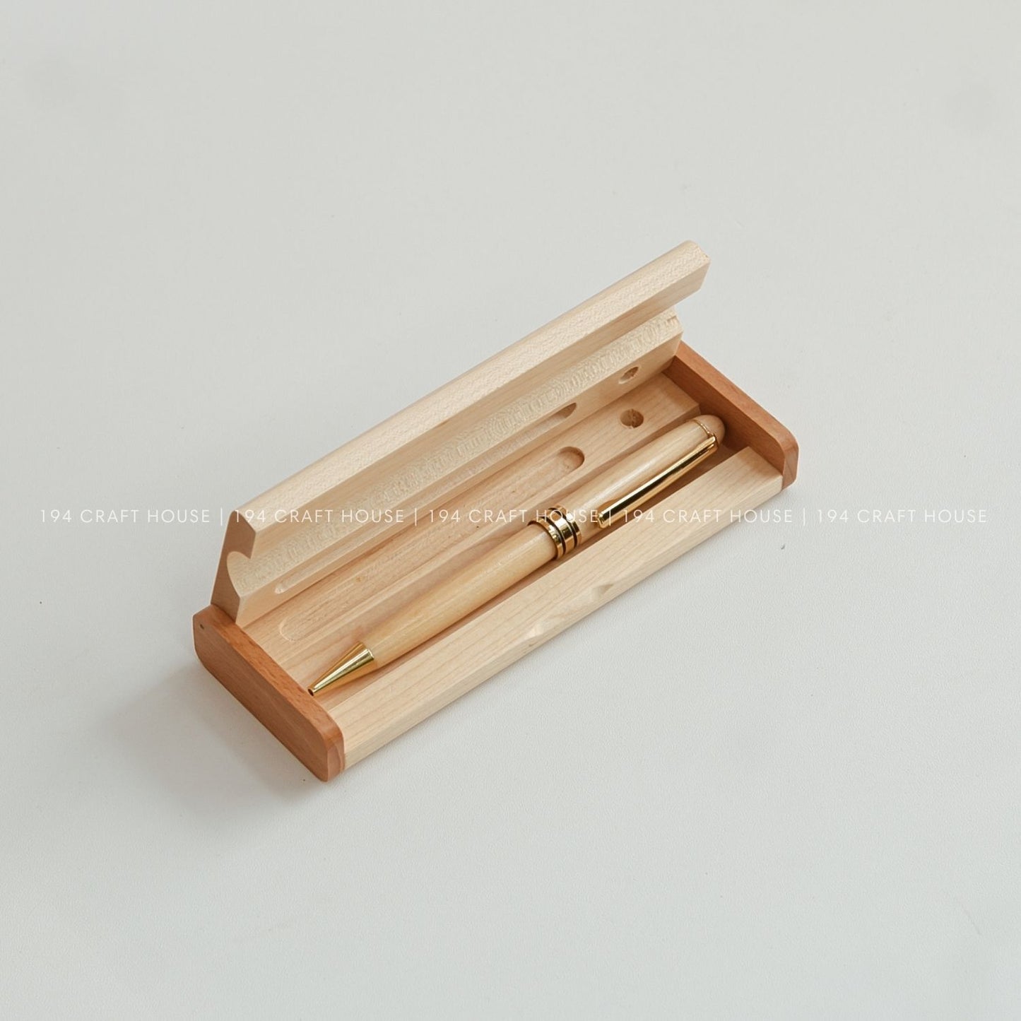 Maple Business Card and Pen Holder Personalized Engraved Gift