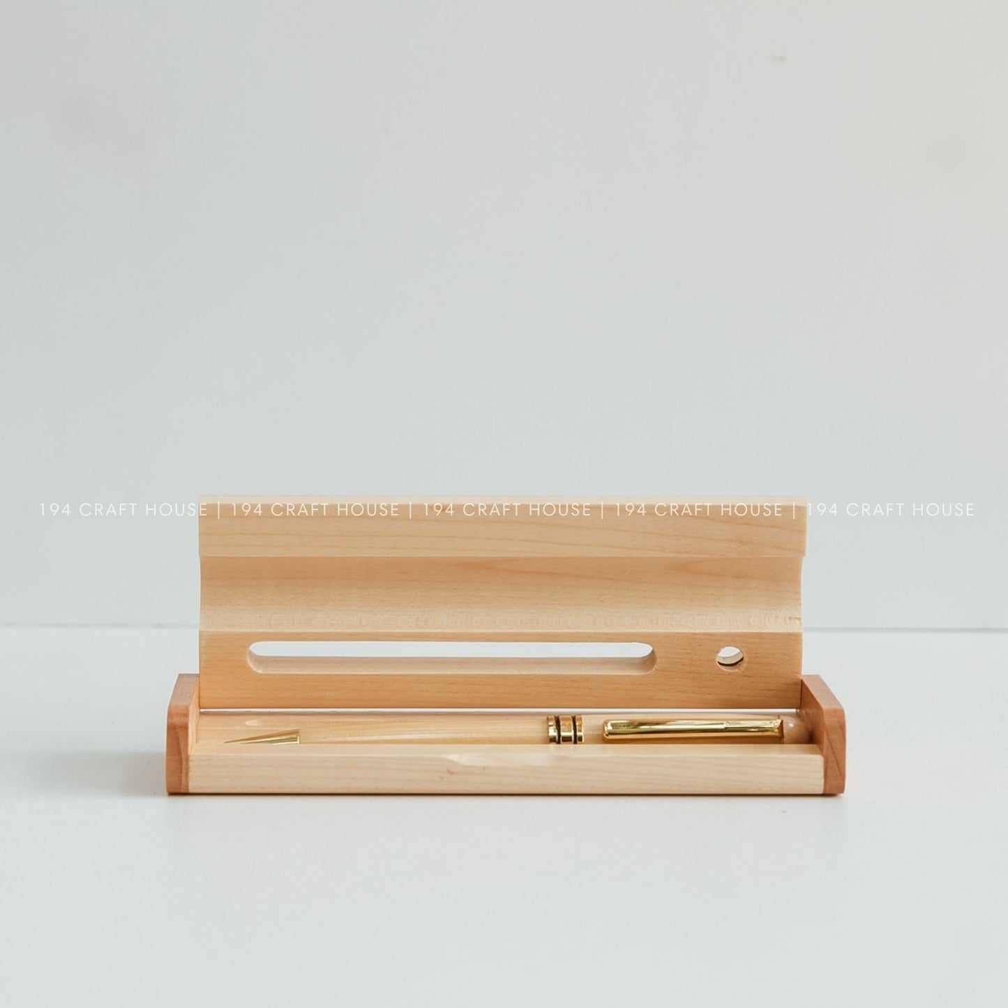 Maple Business Card and Pen Holder Personalized Engraved Gift