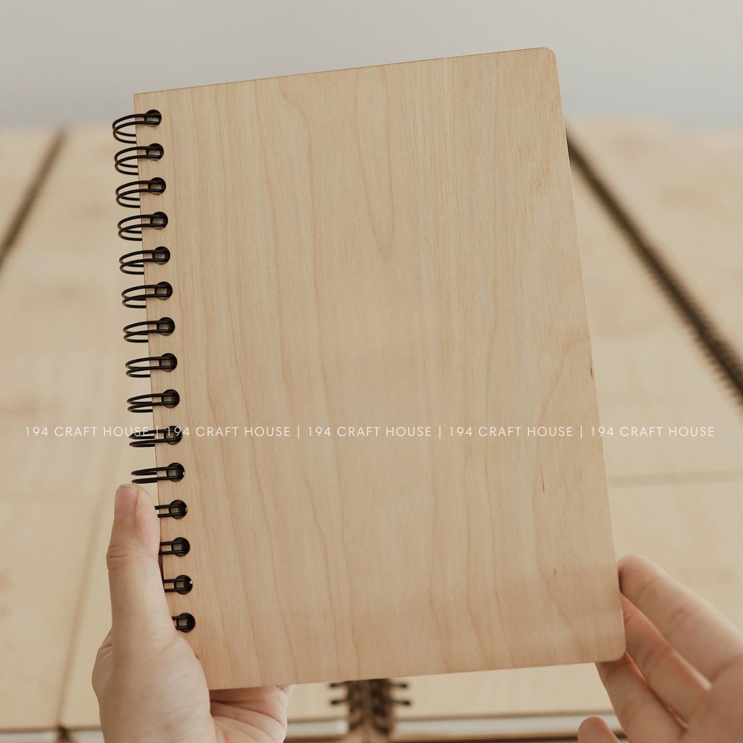 Maple Wooden Spiral Notebook A5 - Custom Logo Engraved Personalized Corporate Gift