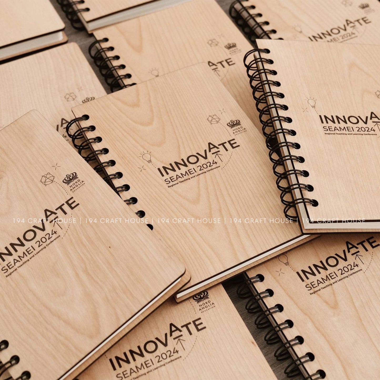 Maple Wooden Spiral Notebook A5 - Custom Logo Engraved Personalized Corporate Gift