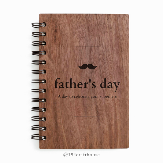 Custom Engraved Walnut Notebook - Father's Day Gifts