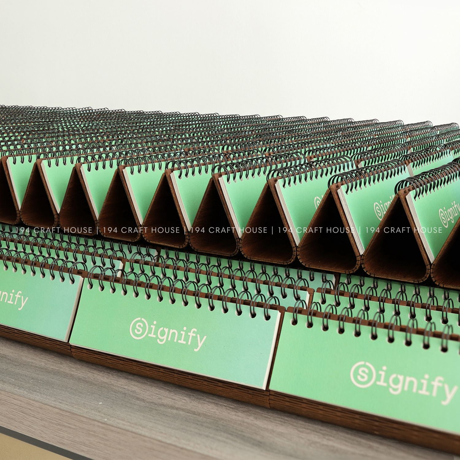 Walnut wooden horizontal desk calendar personalized engraved