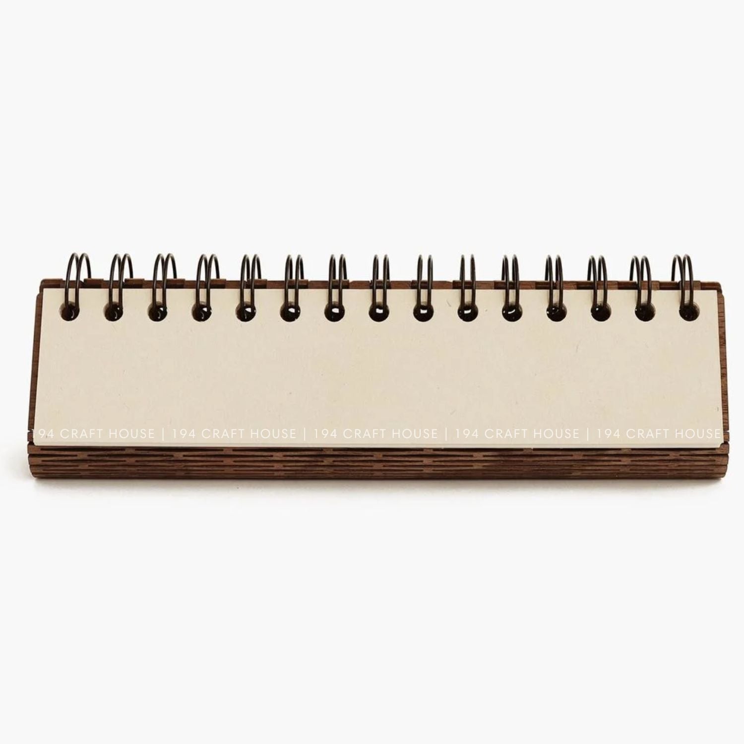 Walnut wooden horizontal desk calendar personalized engraved