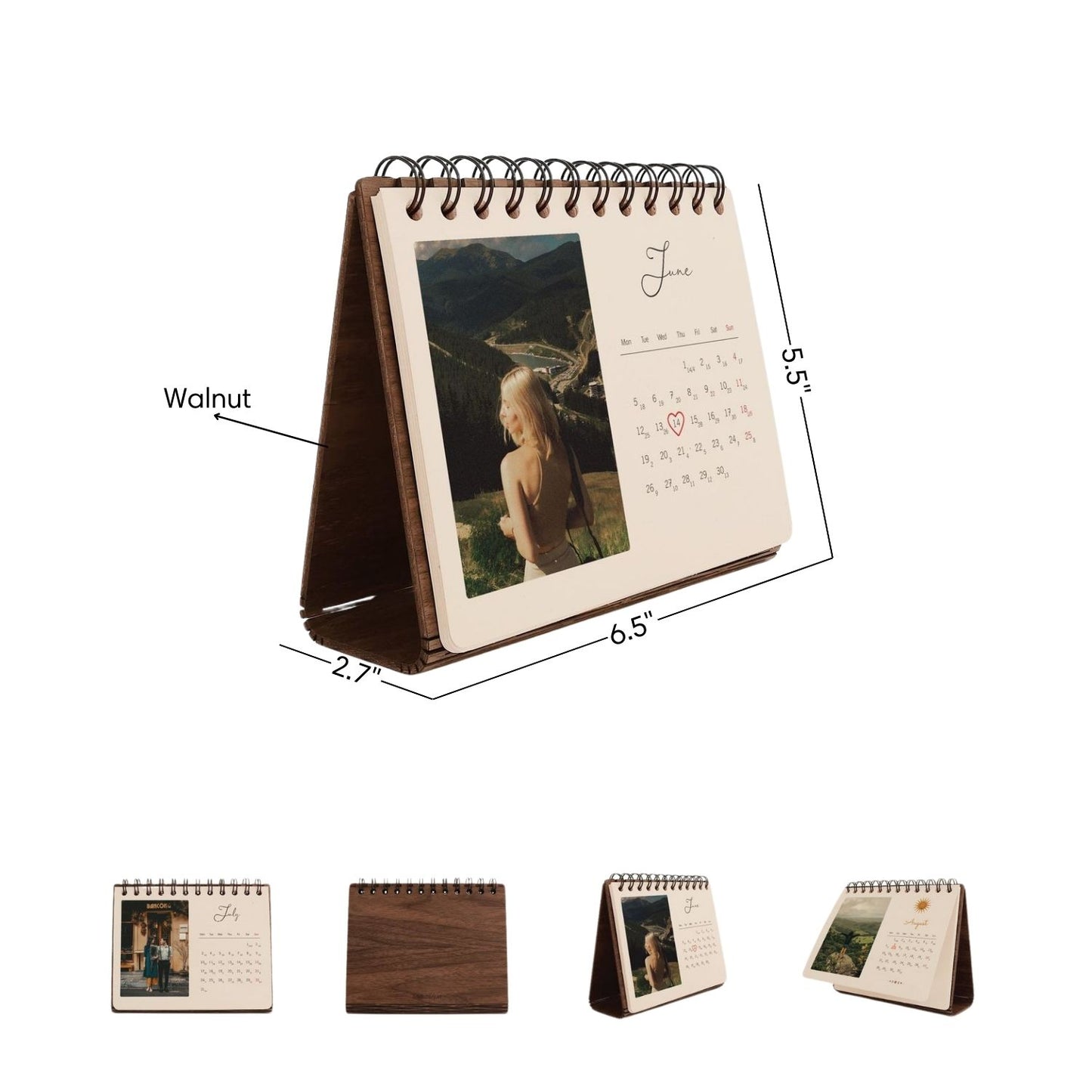 Customized Wooden Calendar With Photo - Luxury Corporate End Of Year Gift for Clients and Employess