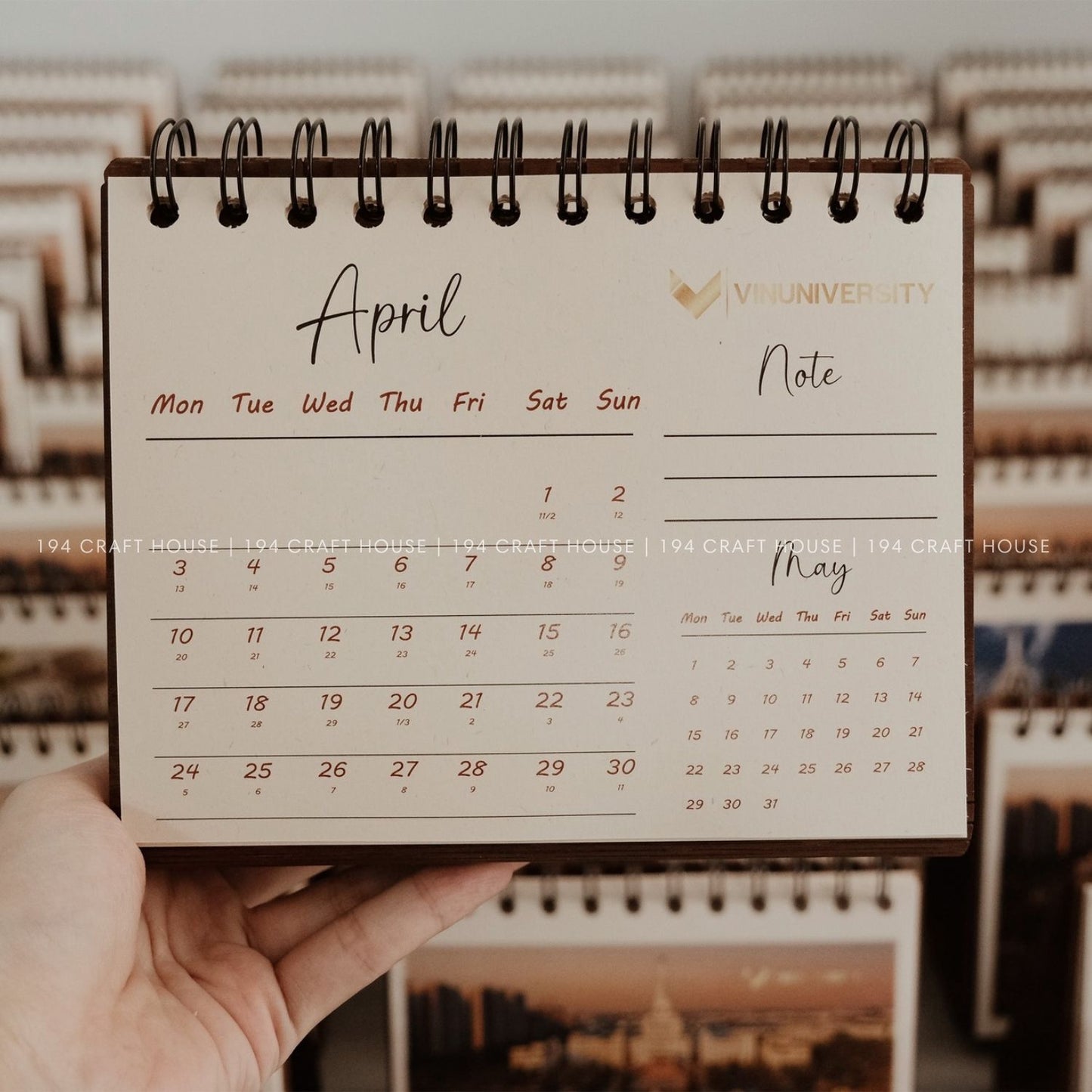 Customized Wooden Calendar - Luxury Corporate End Of Year Gift for Clients and Employess