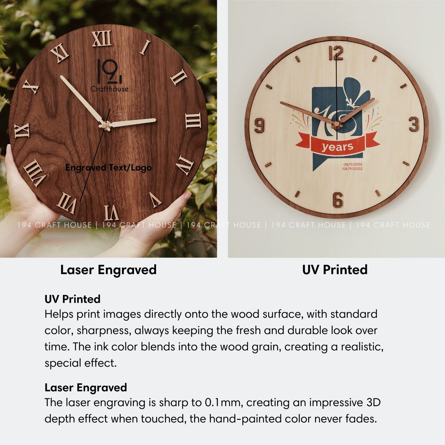 Silent Roman Numerals Walnut Wall Clock