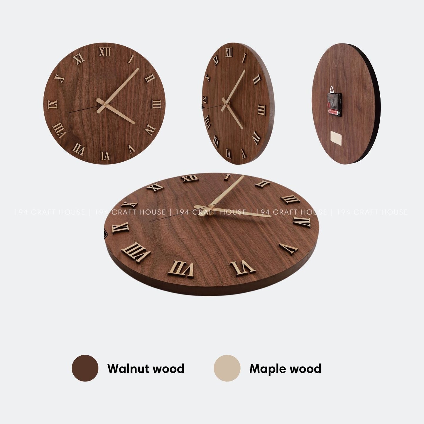 Wood Large Wall Clock for Minimalist Home Living Decor & Corporate Office Gifts