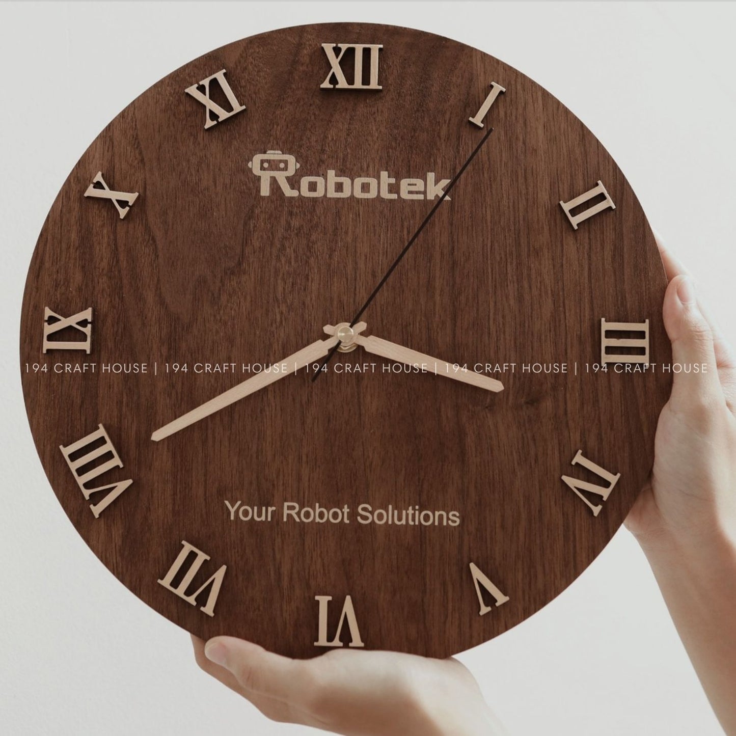 Silent Roman Numerals Walnut Wall Clock