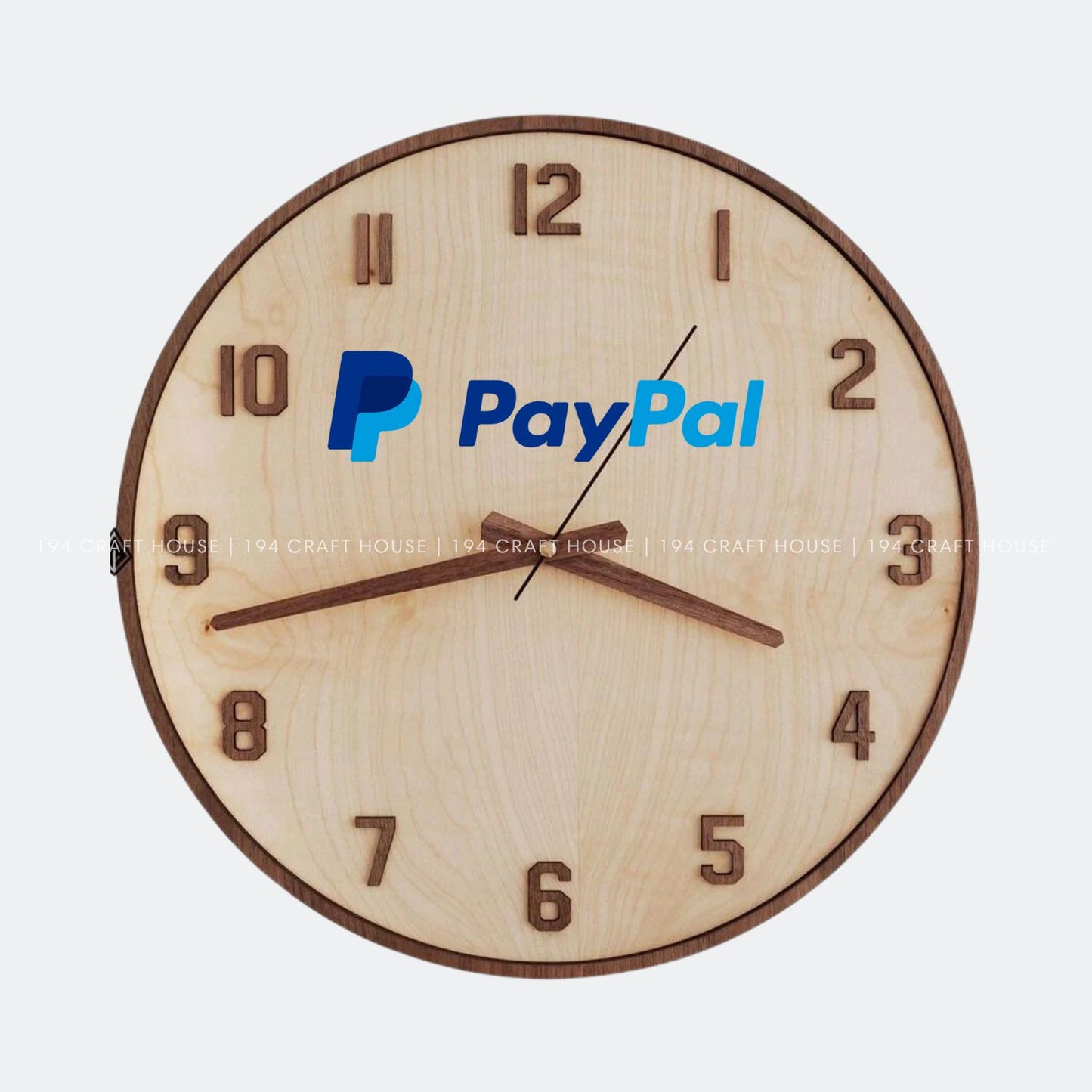 Maple Wall Clock With Walnut Numerals