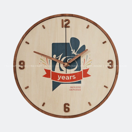 Maple Wall Clock With Walnut Numerals