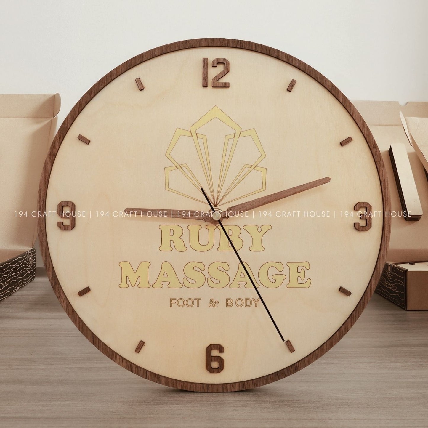 Maple Wall Clock With Walnut Numerals