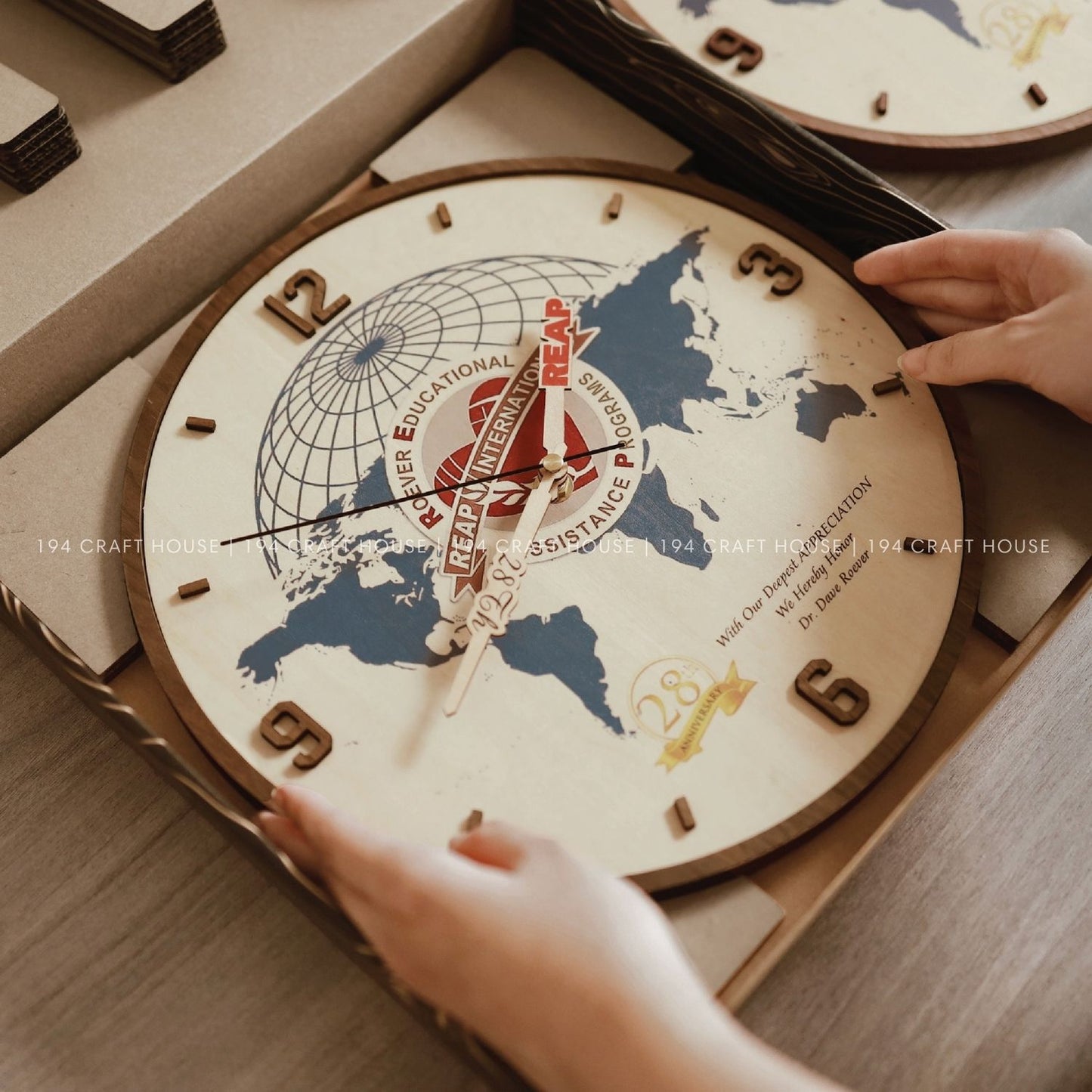 Maple Wall Clock With Walnut Numerals