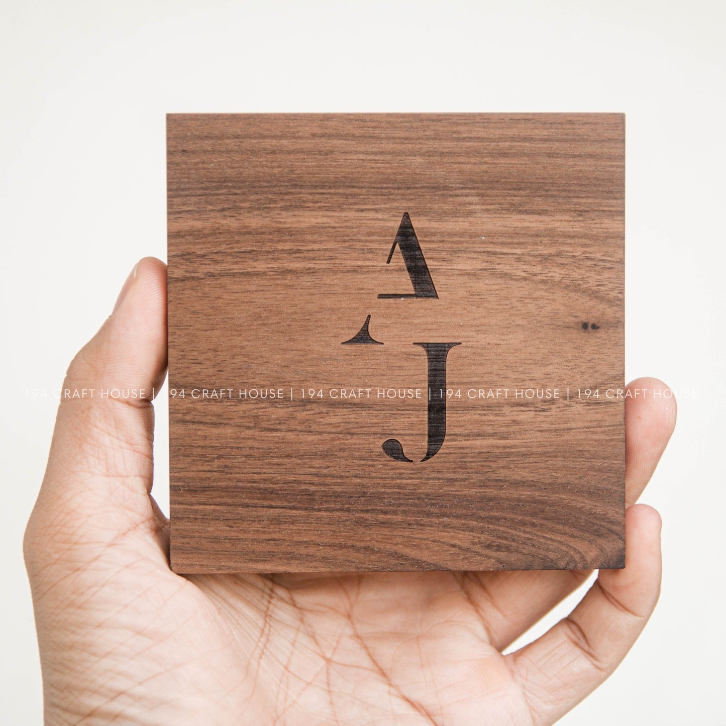 Personalized Square Walnut Wooden Coasters