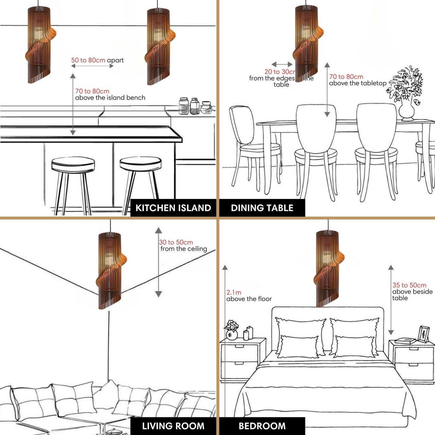Cylinder Wood Pendant Light for Living Room