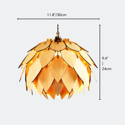 Wood Pendant Light Lamp Shade Fixture Chandelier Lighting for Home Dining Decor