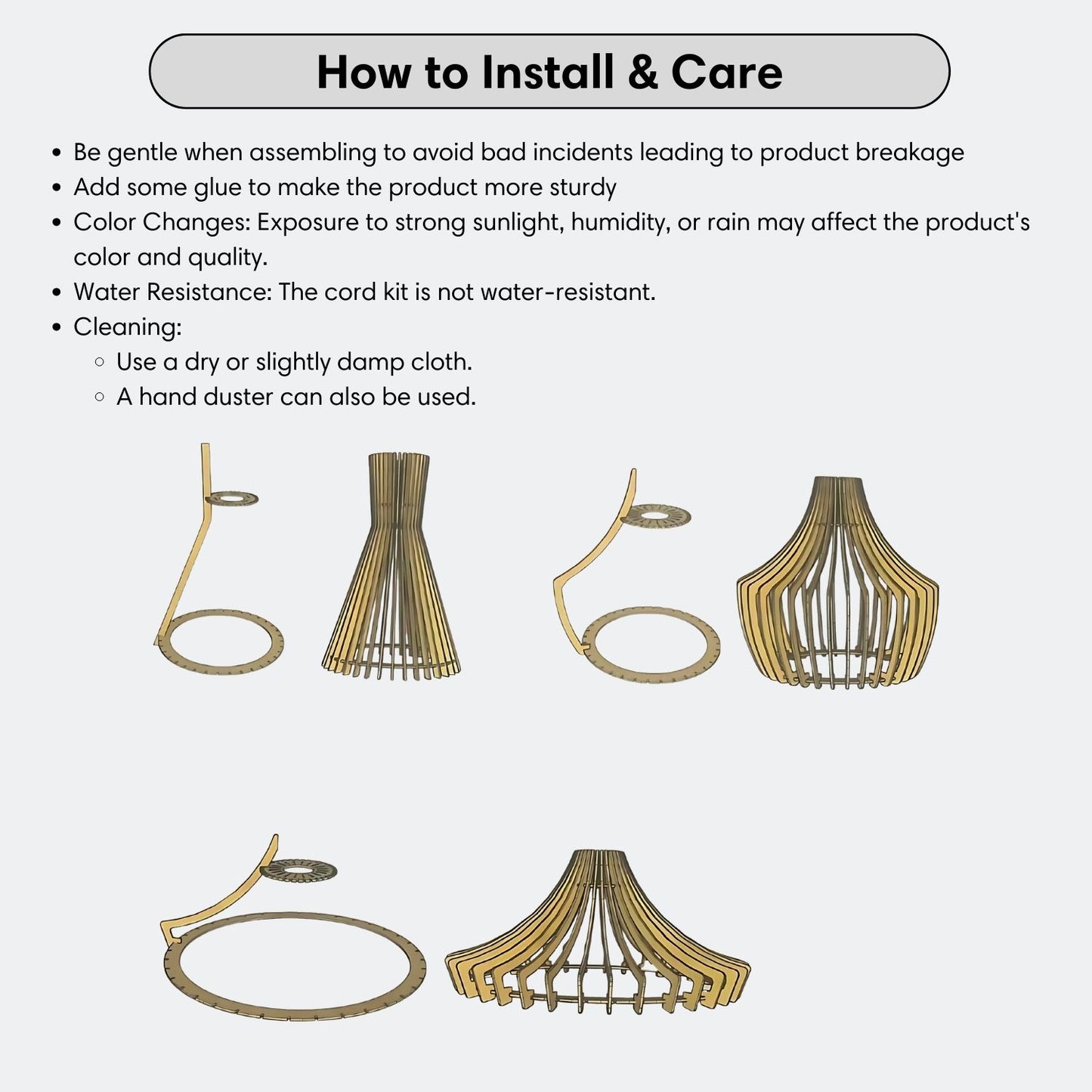 Set of 3 Birdcage Wooden Pendant Lights Restaurant Bar Decor