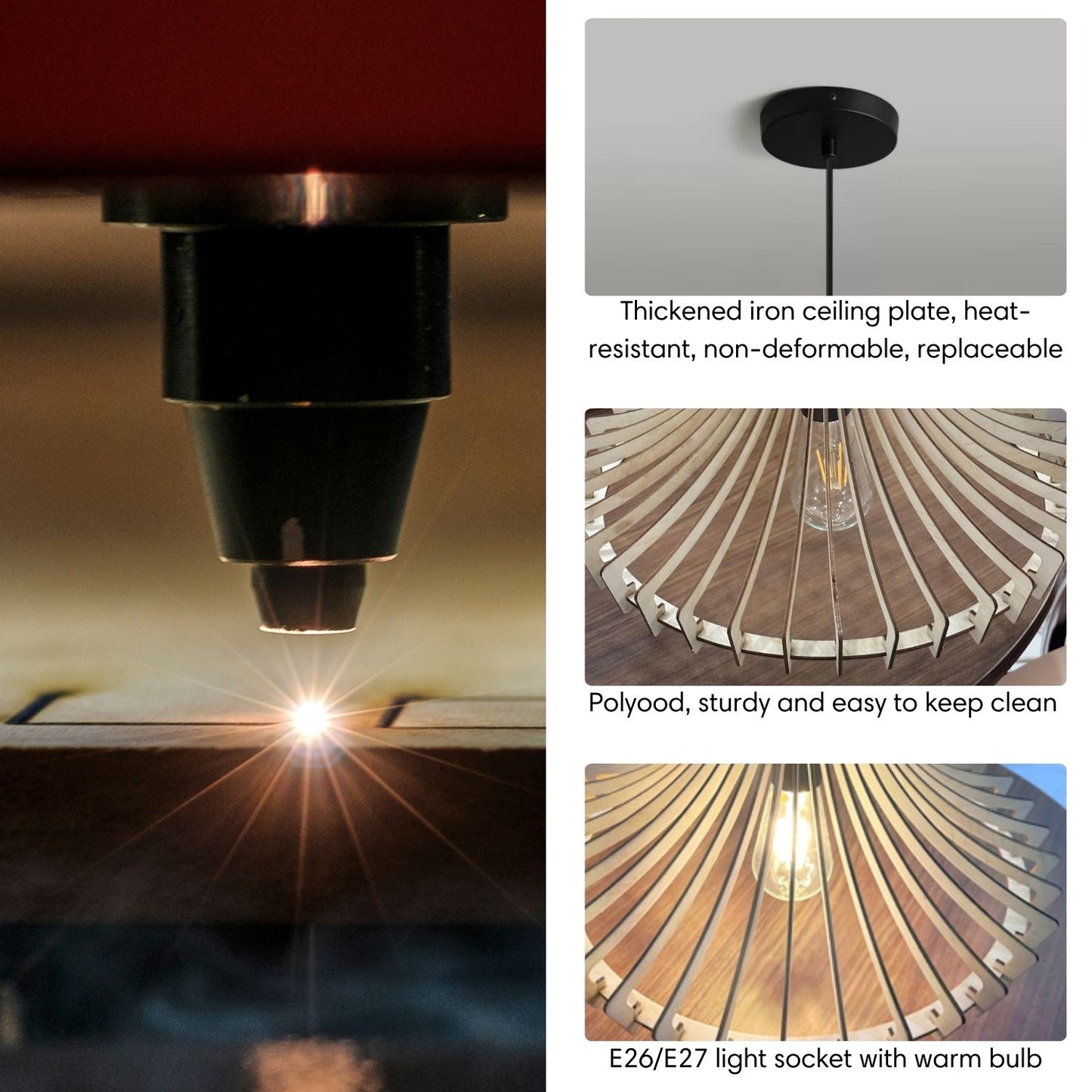 Bela Bird Nest Wood Pendant Light for Dining Room