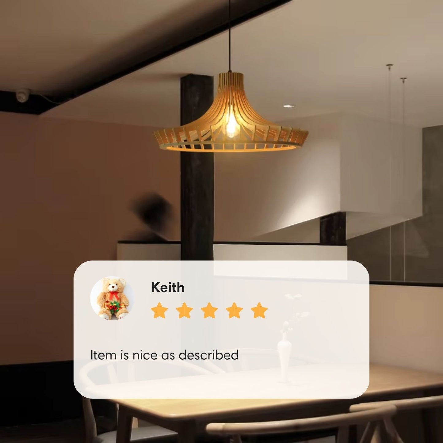 Bela Bird Nest Wood Pendant Light for Dining Room