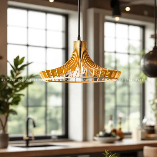 Bela Bird Nest Wood Pendant Light for Dining Room