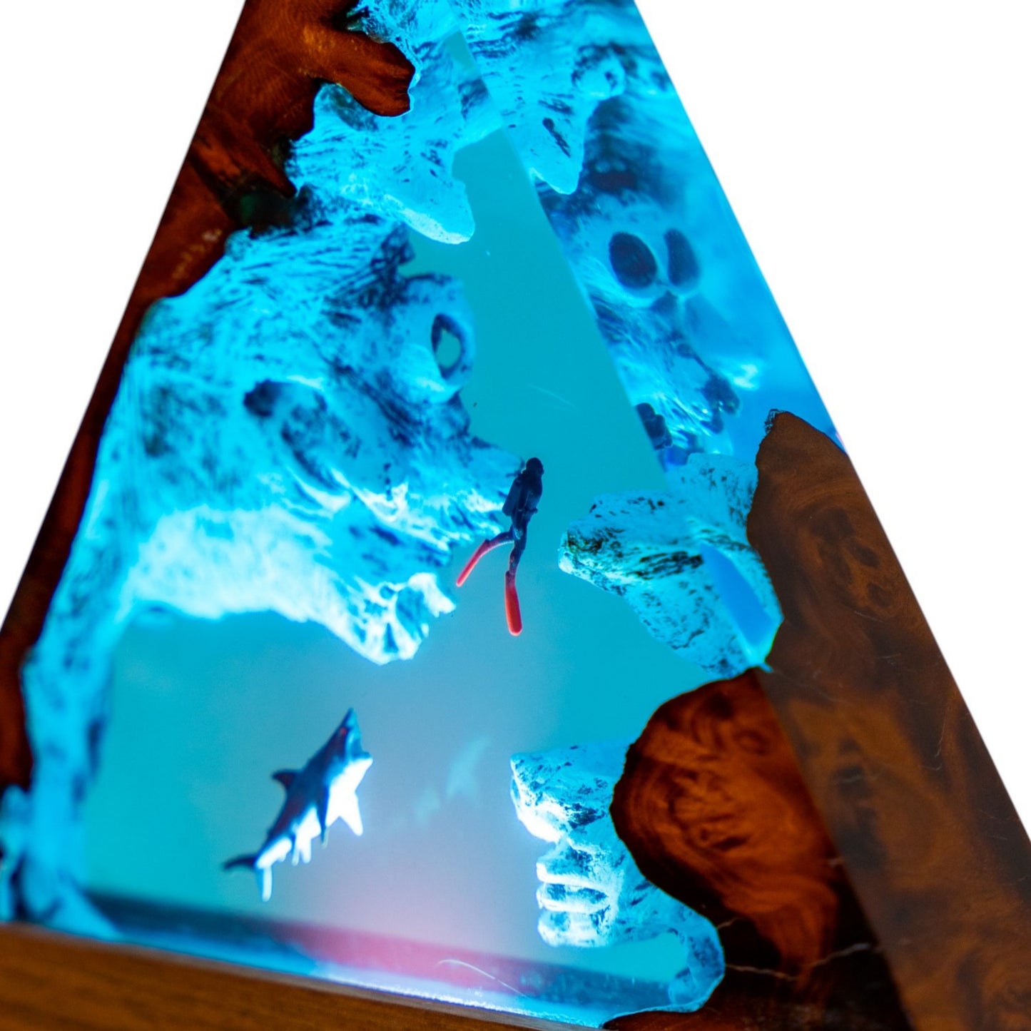 Shark Ocean Resin Night Light: Resin Lamp Streamer & Playroom Decor, Personalized Gift
