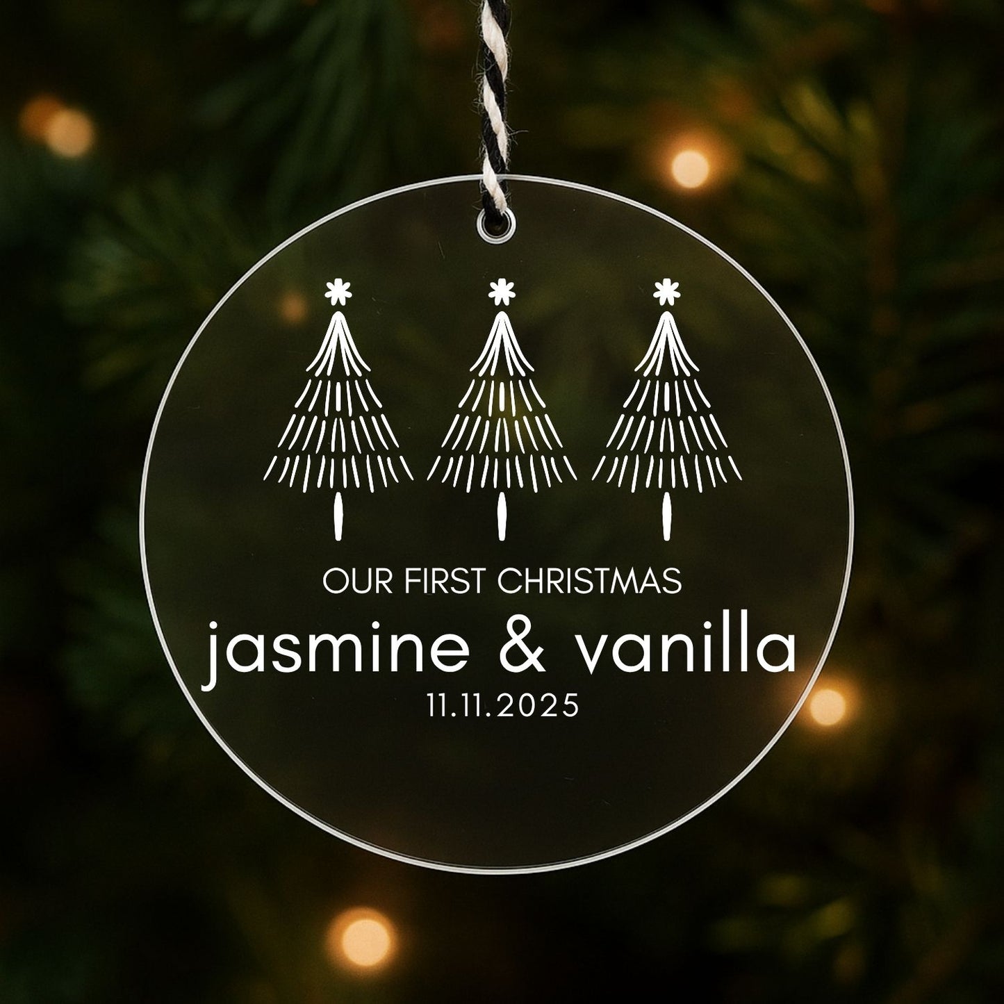 Personalized Acrylic First Christmas Tree Ornament Style 4