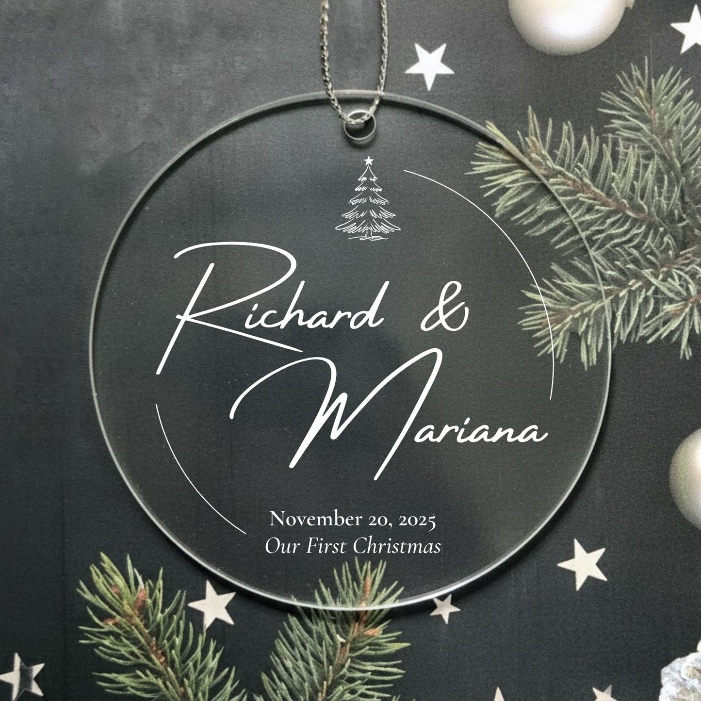 Personalized Acrylic Christmas Ornament Style 5