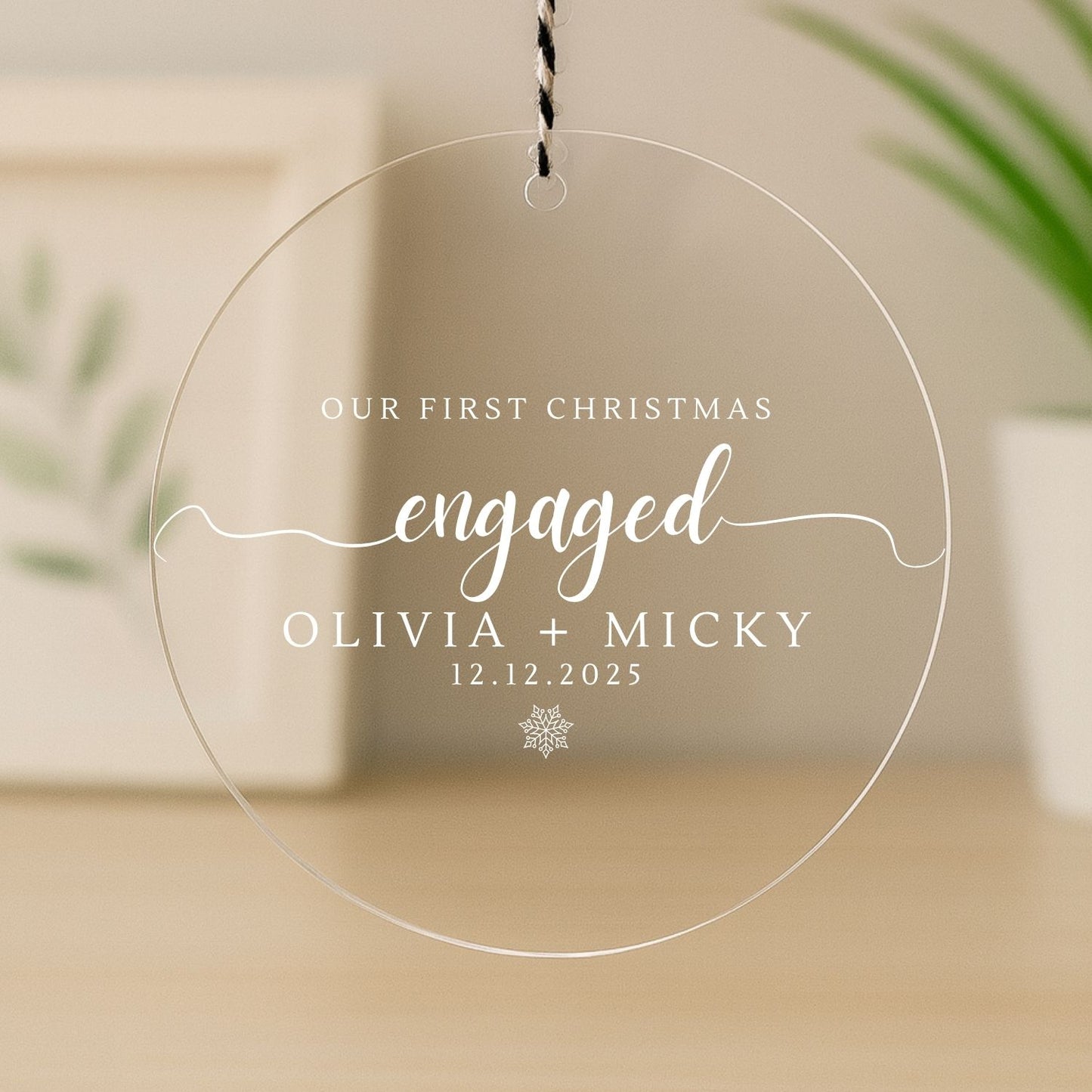 First Christmas Engaged Acrylic Ornament Style 2