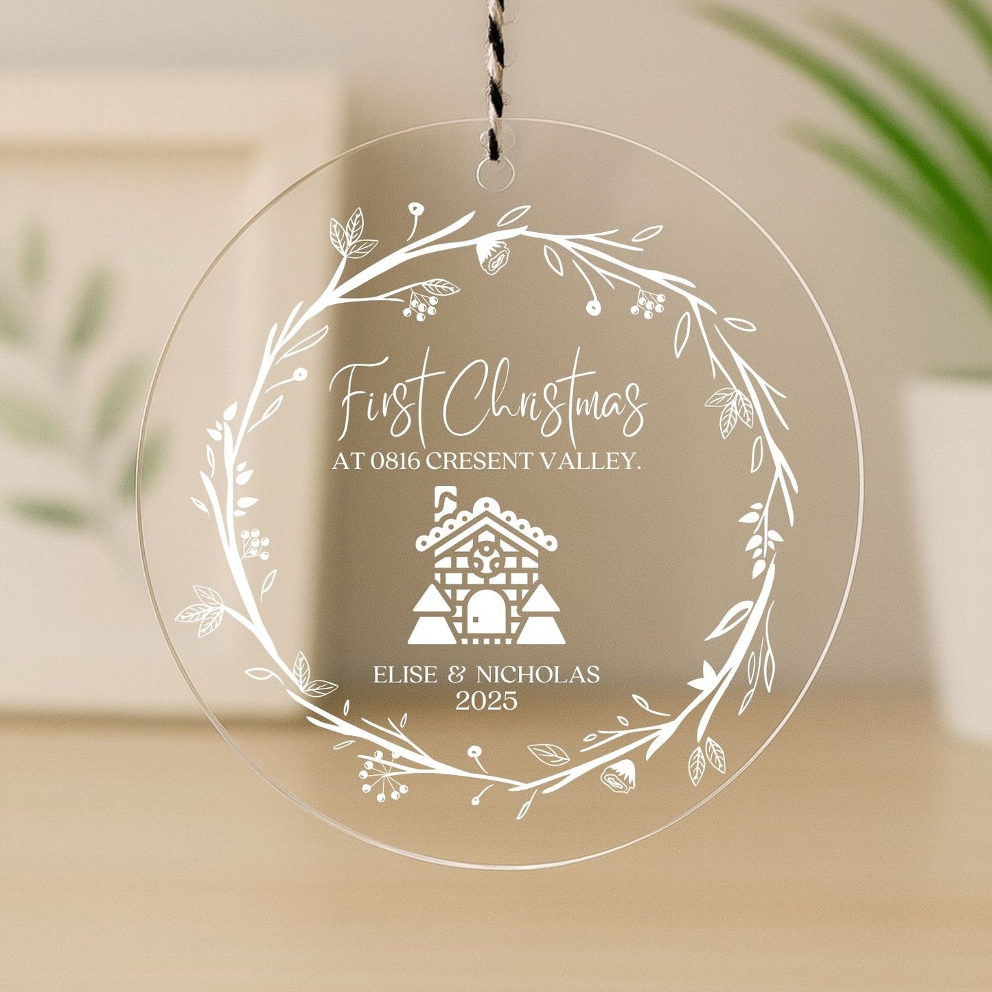 Custom New Home First Christmas Acrylic Ornament Style 9