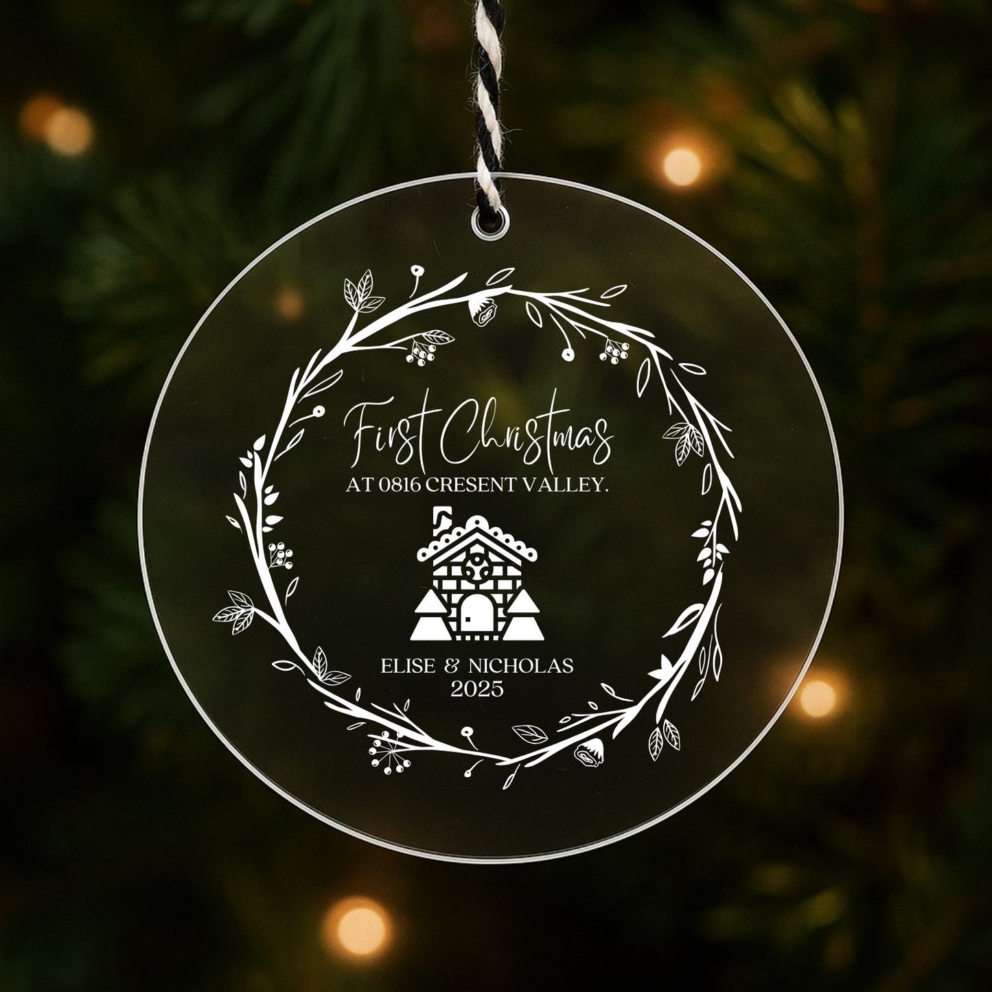 Custom New Home First Christmas Acrylic Ornament Style 9
