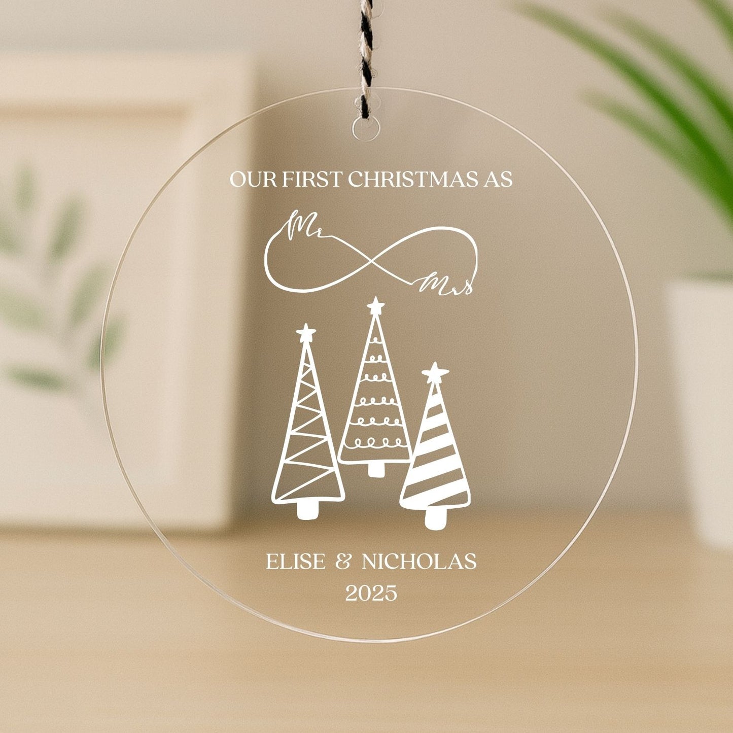 Personalized First Christmas Acrylic Ornament Style 3