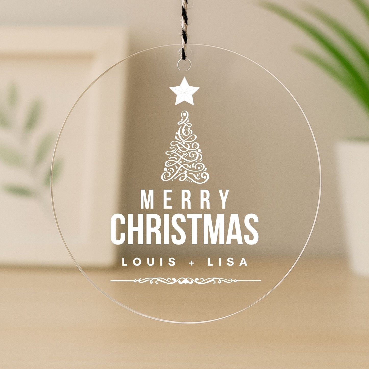 Merry Christmas Ornament Personalized Name Style 6