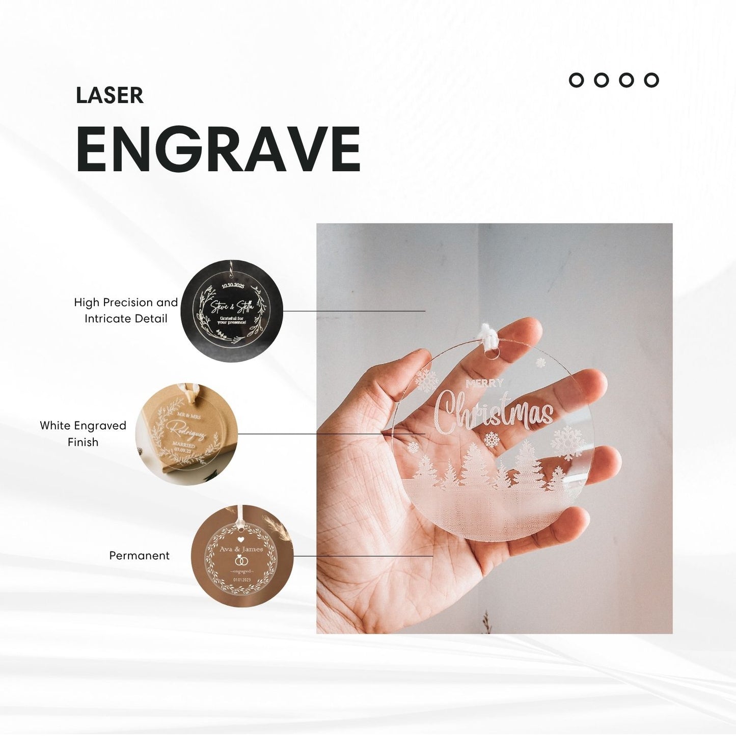 First Christmas Engaged Acrylic Ornament Style 2