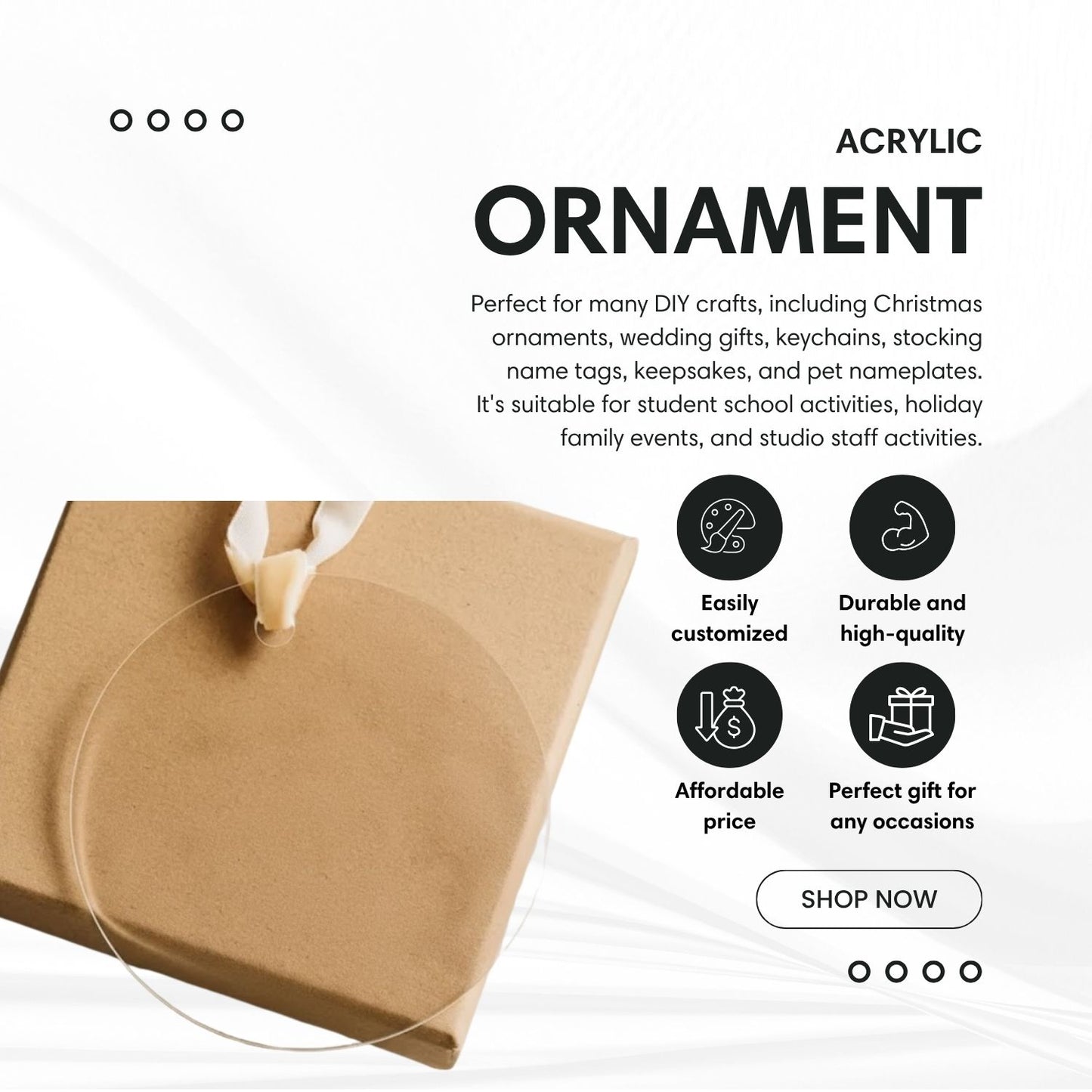 First Christmas Engaged Acrylic Ornament Style 2