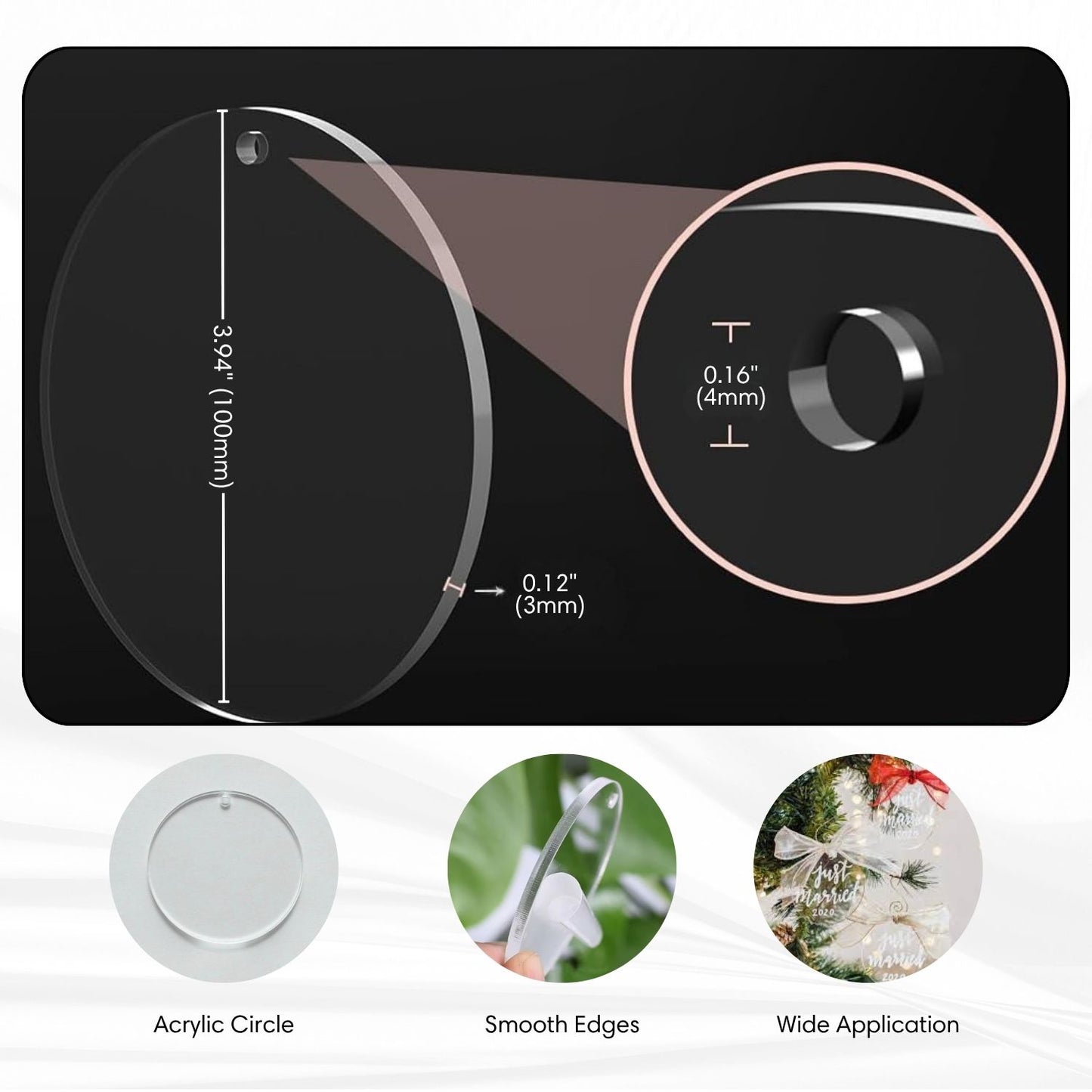 First Christmas Engaged Acrylic Ornament Style 2